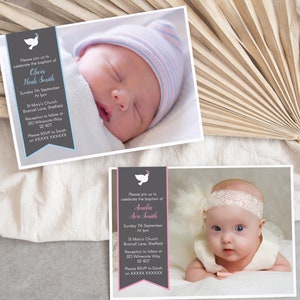 Christening Baptism Invitation, Editable Template Instant Download 5 x 7 Bapitsm Invite, Boys Baptism Invite, Girls Baptism Invite