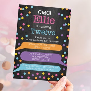 Teen Birthday Invitation, Editable Template Instant Download 5 x 7 Teens Text Mobile Cell Phone Birthday Party Invitation