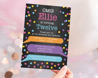 Teen Birthday Invitation, Editable Template Instant Download 5 x 7 Teens Text Mobile Cell Phone Birthday Party Invitation