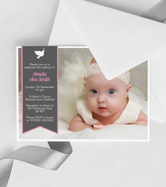 Paper Invitations & Announcements Christening Baptism Invitation Boys