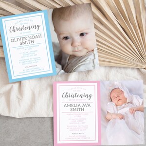 Christening Baptism Invitation, Editable Template Instant Download 5 x 7 Bapitsm Invite, Boys Baptism Invite, Girls Baptism Invite