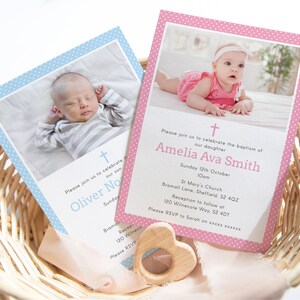 Christening Baptism Invitation, Editable Template Instant Download 5 x 7 Bapitsm Invite, Boys Baptism Invite, Girls Baptism Invite