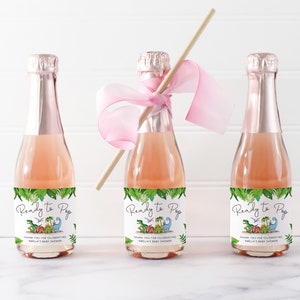 Etichetta per bottiglia per doccia per bambini modificabile con dinosauro, modello per bottiglia di vino per doccia per bambini con dinosauro, modello per bottiglia per doccia per bambini modificabile, BS3001