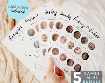 Minimalist Baby Shower Game Bundle: Picture Quiz (Digital Download) Downloadable PDF