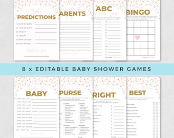 Giochi Per Baby Shower 'Chi Conosce Meglio Mamma E Papà?' - 20 Carte Rosa Glitterate Con Risposte Per L'ospite D'onore - Olivia Samuel