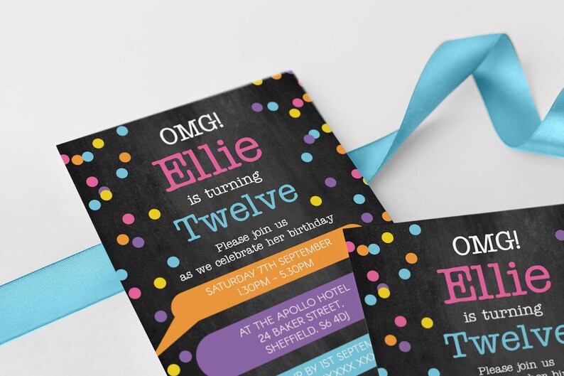 Teen Birthday Invitation Editable Template Instant Download 5 | Etsy