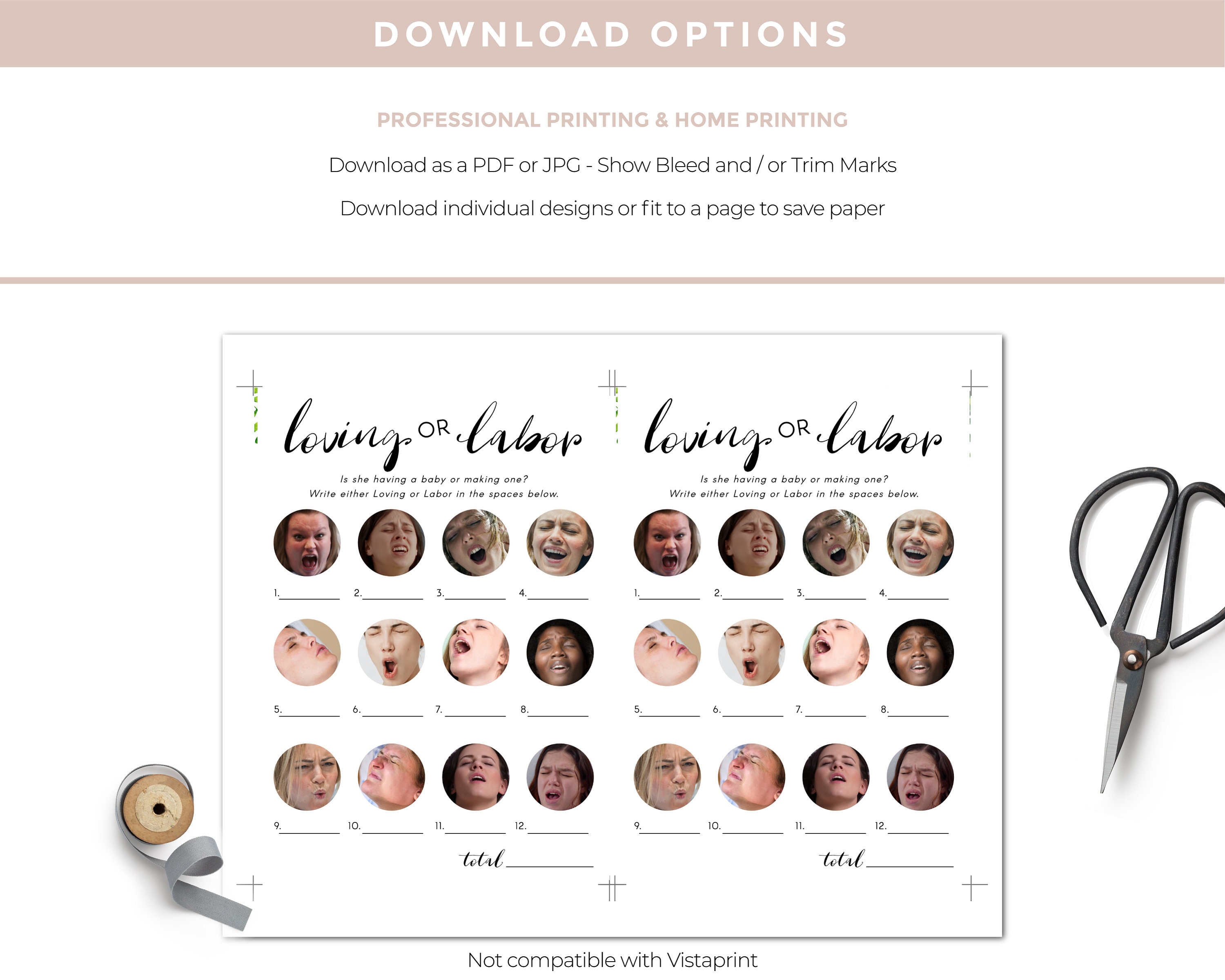 Loving or Labor Quiz Baby Shower Game Minimalist Theme Baby Etsy