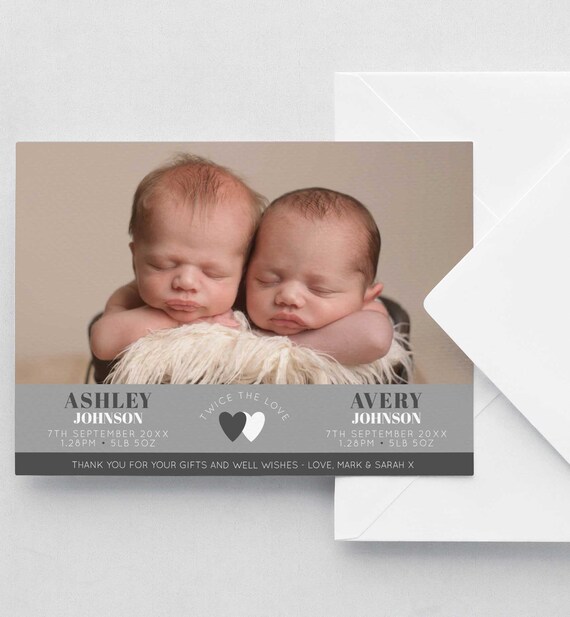 twin birth announcement cards