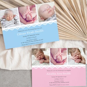 Christening Baptism Invitation, Editable Template Instant Download 5 x 7 Bapitsm Invite, Boys Baptism Invite, Girls Baptism Invite