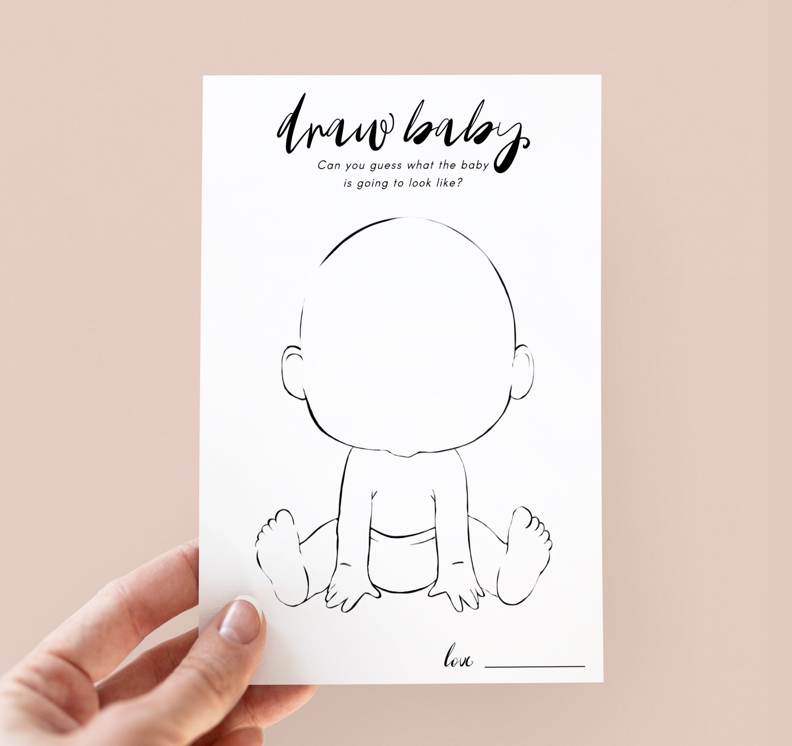 Draw Baby Baby Shower Game Minimalist Theme Baby Shower Etsy Canada