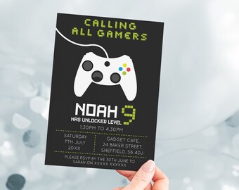 Gaming Birthday Invitation: Editable Gamer Party Invite (Digital Download)