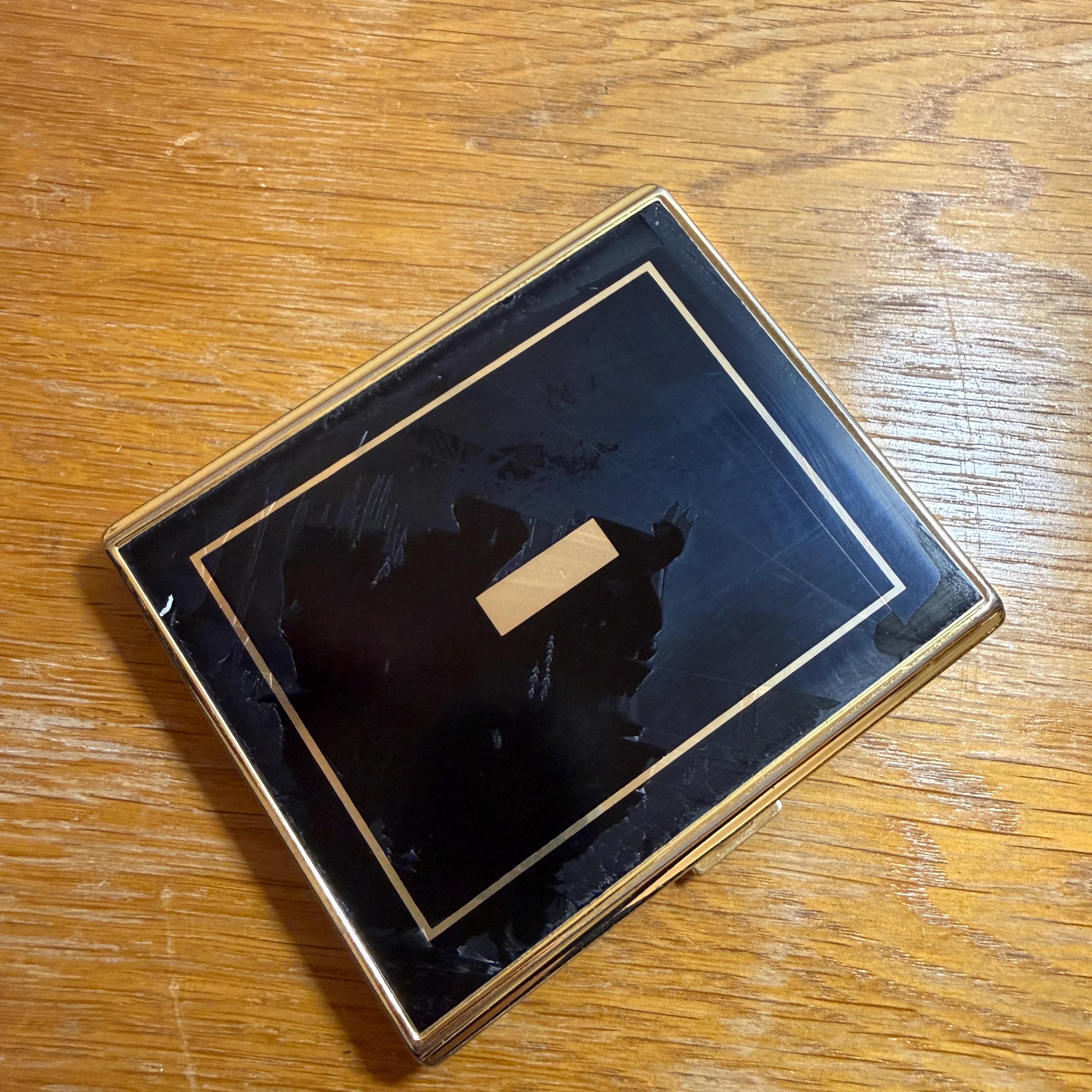 Vintage Cigarette Case – Black & Gold – Pearl Brand – 1980s