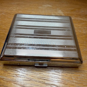 VINTAGE cigarette case, silver coloured cigarette box, Zigarettenetui, cigarette box, cigarette case, vintage style, tabatiere