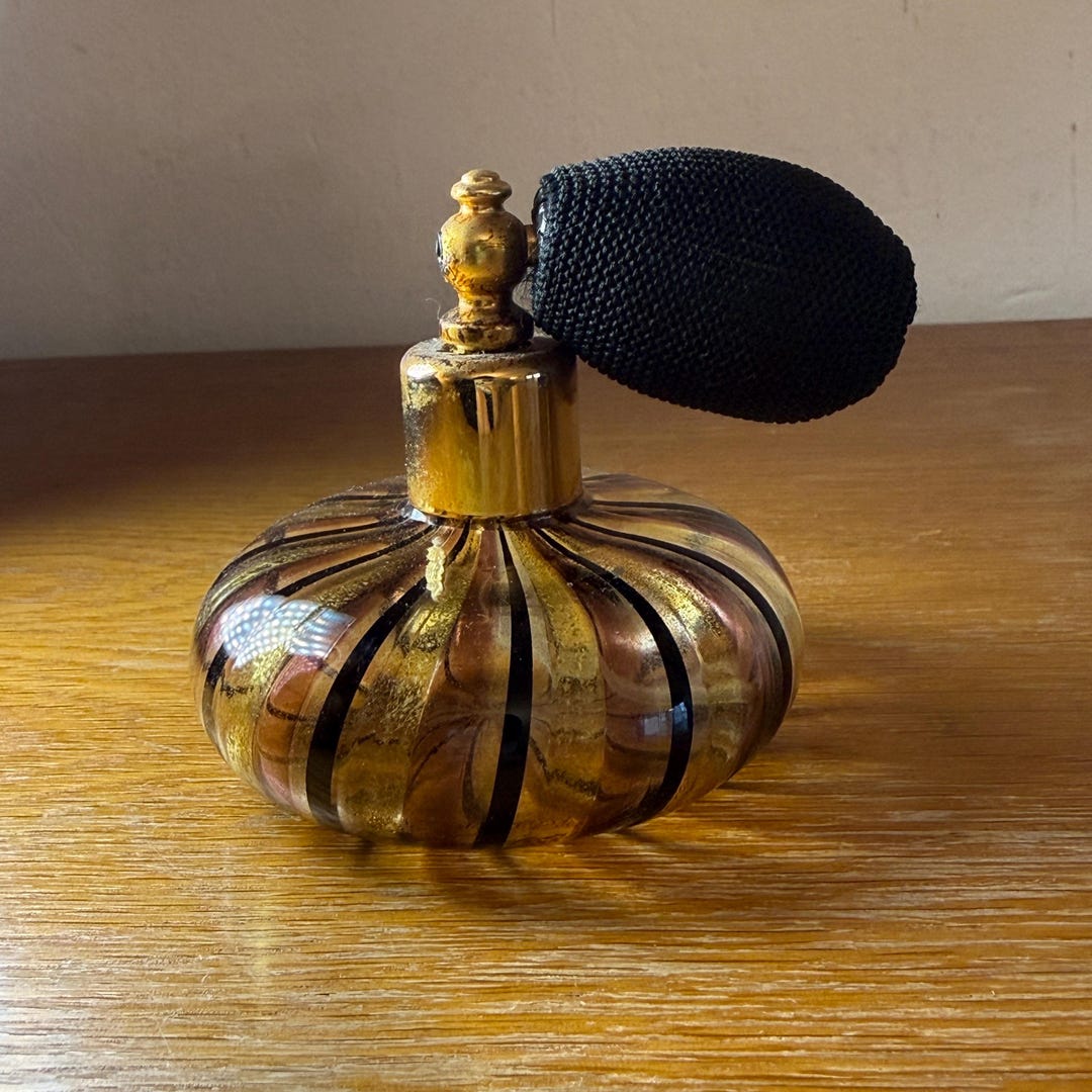 Vintage Murano Glass Perfume Bottle Decoration – Brown Yellow