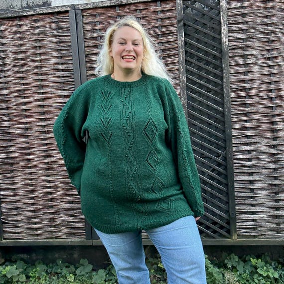 Vintage Hand Woven Sweaters 90s Hand Knit Sweater XS-M Lucky Vintage
