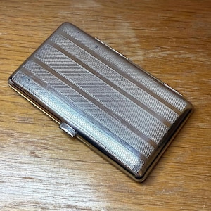VINTAGE cigarette case, silver coloured cigarette box, Zigarettenetui, cigarette box, cigarette case, vintage style, tabatiere