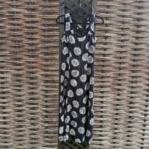 1990er Gr. 40 Vintage Kleid, Schwarz Weiß Kleid, Sommerkleid, Sonnenblumen Kleid, Y2K fashion, 1990er style, H&M vintage