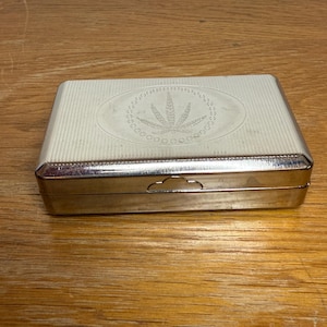 VINTAGE cigarette case, silver coloured cigarette box, Zigarettenetui, cigarette box, cigarette case, vintage style, tabatiere