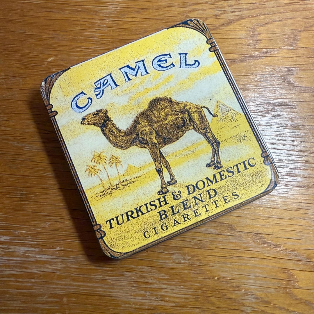 old camel cigarette pack Vintage Camel Cigarette Tin | Classic Camel Design | Collectible Metal Box  9x9 Cm