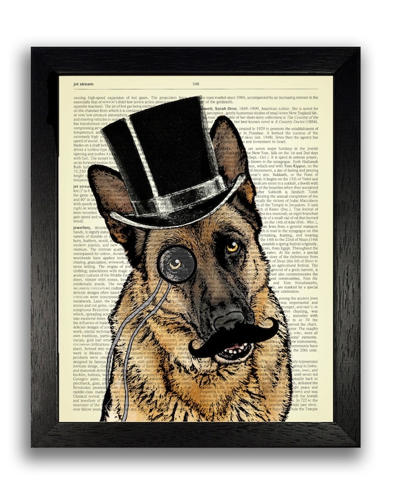 German Shepherd in Top Hat Art Print Wall Decor Dog Artwork | Etsy German Shepherd in Top Hat Art Print Wall Decor Dog Artwork | Etsy
