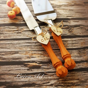 Pumpkin Wedding Cake Server Set Fall Wedding Set for Cake Serving Set Wedding Cake Cutter Fall Cake Decoration