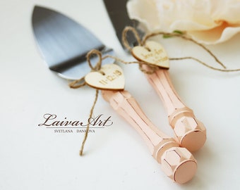 Peach Cake Server Set Lilac Wedding Cake Cutting Set Wedding Cake Knife Set Wedding Cake Servers Wedding Cake Cutter Cake Decoration