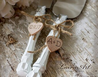 Rustic Wedding Cake Server Set & Knife Cake Cutting Set Wedding Cake Knife Set Wedding Cake Servers Wedding Cake Cutter Cake Decoration