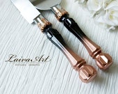 Gold Wedding Cake Server Set Knife Cake Cutting Set Wedding Cake Knife Set Wedding Cake Servers Wedding Cake Cutter Gold and Black Wedding