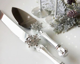 Winter Wedding Cake Server Set & Knife Cake Cutting Set Wedding Cake Knife Set Wedding Cake Servers Wedding Cake Cutter Cake Decoration