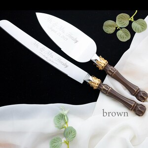 Personalized Wedding Cake Server Set: Stainless Steel Knife & Cutter image 17