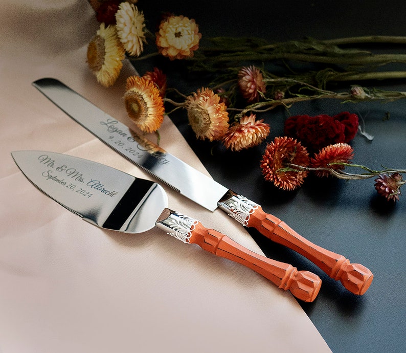 Rustic Wedding cake cutter set