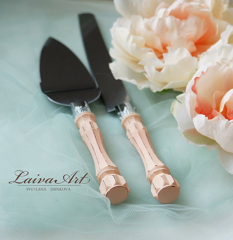 Blue Wedding Cake Server Set & Knife Cake Cutting Set Wedding Etsy