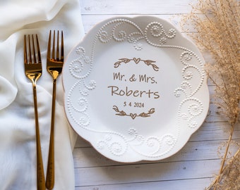 Plato de boda personalizado con tenedores Decoración de recepción de boda personalizada Horquillas personalizadas