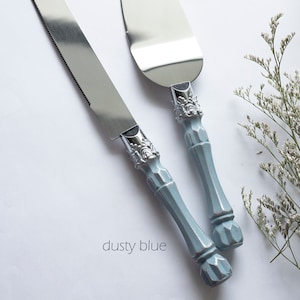 Personalized Wedding Cake Server Set: Engraved Stainless Steel Knife & Server