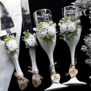 Rustic Wedding Cake Knife and Server Set: Personalized Stainless Steel