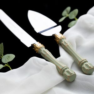 Personalized Wedding Cake Server Set: Stainless Steel Knife & Cutter image 11