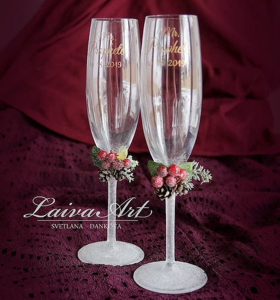 Wedding Toasting Glasses Bride and Groom Champagne Flute Glasses #1 