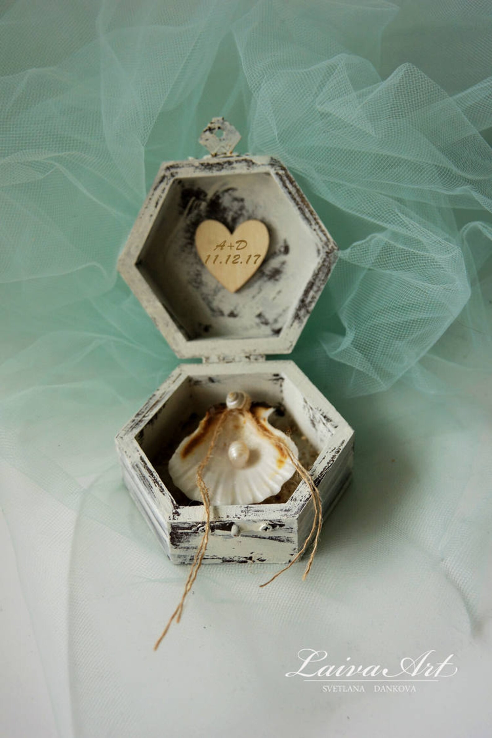 Beach Wedding Ring Bearer Pillow Box Rustic Ring Bearer Ring Etsy