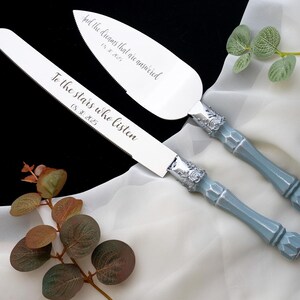 Personalized Wedding Cake Server Set: Stainless Steel Knife & Cutter image 18