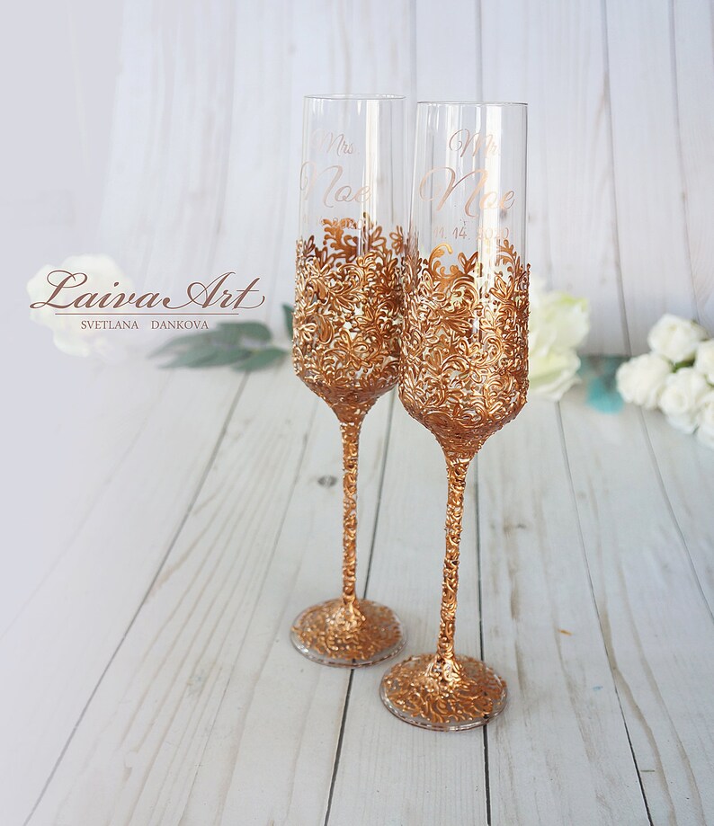 Rose Gold Wedding Cake Server Set Personalized Cake Server and Etsy