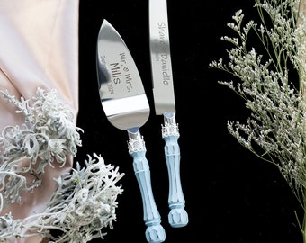 Blue Wedding Cake Server Set & Knife Cake Cutting Set Wedding Cake Knife Set Wedding Cake Servers Wedding Cake Cutter Cake Decoration