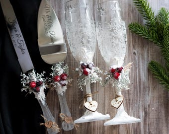 Winter Wedding Cake Server Set & Knife Cake Cutting Set Wedding Cake Knife Set Wedding Cake Servers Wedding Cake Cutter Cake Decoration
