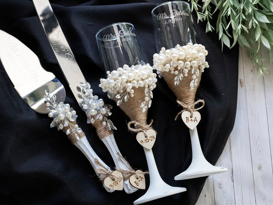 Personalized Wedding Cake Server Cake Cutting Set Wedding Cake Knife ...
