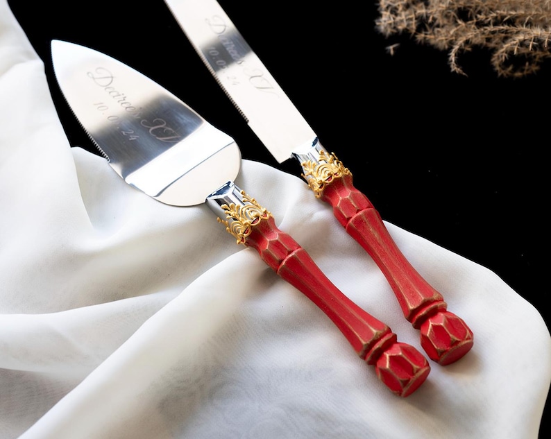 Personalized Wedding Cake Server Set: Stainless Steel Knife & Cutter image 13