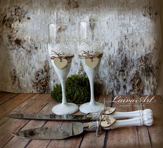 Rustic Wedding Champagne Glasses 8