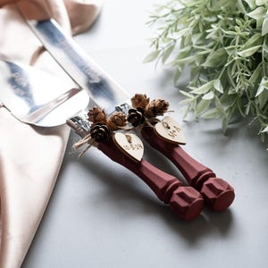 Maroon Wedding Cake Server Set & Knife Cake Cutting Set Wedding Cake Knife Set Wedding Cake Servers Wedding Cake Cutter Cake Decoration