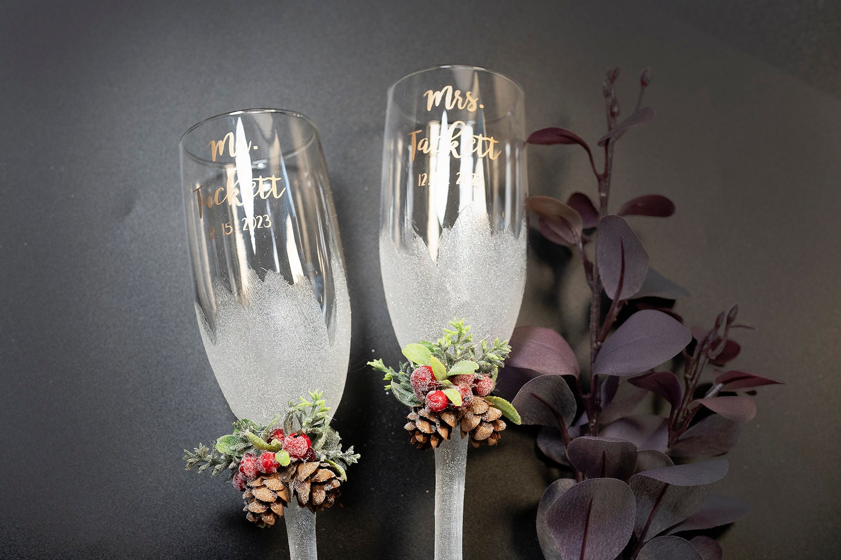 2-piece Creative Champagne Glass Set Wedding Crystal Glasses Heart-shaped  Wedding Champagne Gift Cut Glasses, Silver
