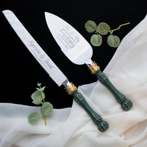Personalized Wedding Cake Server Set: Stainless Steel Knife & Cutter image 16