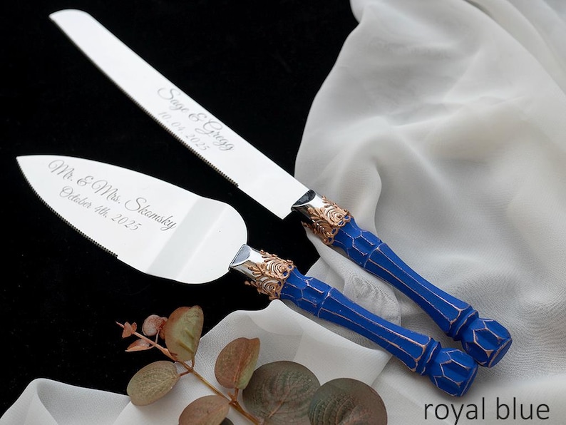 Personalized Wedding Cake Server Set: Stainless Steel Knife & Cutter image 12