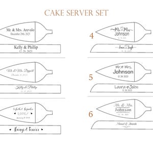Personalized Wedding Cake Server Set: Engraved Stainless Steel Knife & Server immagine 4